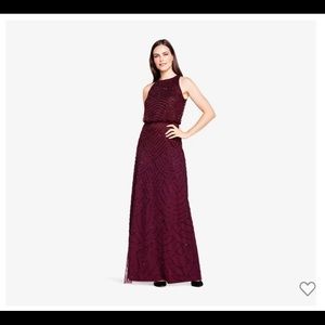 NWT Adrianna Papell Halter Gown- Cassis Sz 14